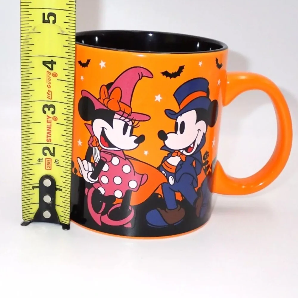 Disney Happy Halloween Mickey Minnie Mouse Mug 20oz Orange Vampire Witch